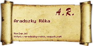 Aradszky Réka névjegykártya