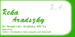 reka aradszky business card